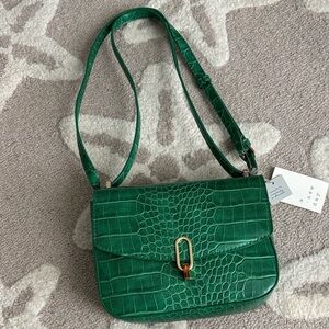 A new day green croc crossbody bag